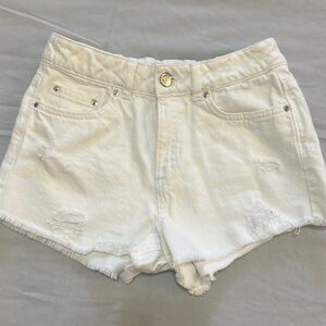 Zara Women's White Denim Shorts